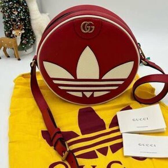 Women’s Gucci X Adidas, GG Marmont round leather shoulder bag made in Italy - Picture 9 of 11
